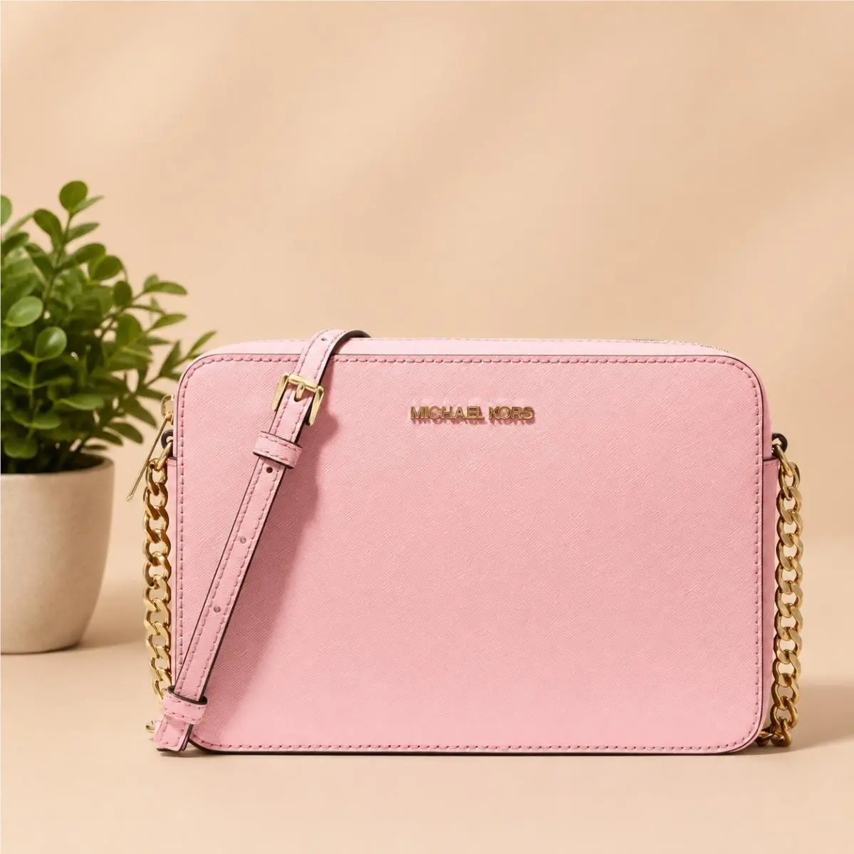 Jet Set Large Crossbody Powder Blush One Size by Michael Kors