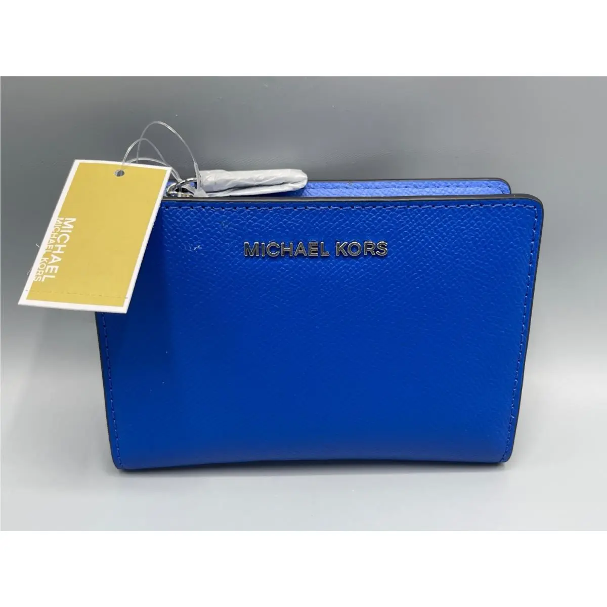 Money Pieces MD Card Case Carry All Wallet Leather Electricblue by Michael Kors