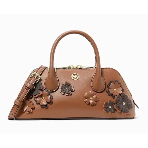 Petra Small Crossbody Floral Messenger Satchel Bag MK Luggage Brown by Michael Kors