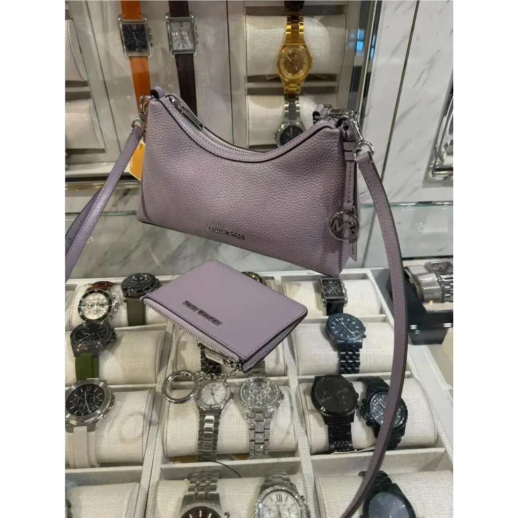 Sammy Small Pebbled Convertible Crossbody Bag + Coin Pouch Lilac by Michael Kors