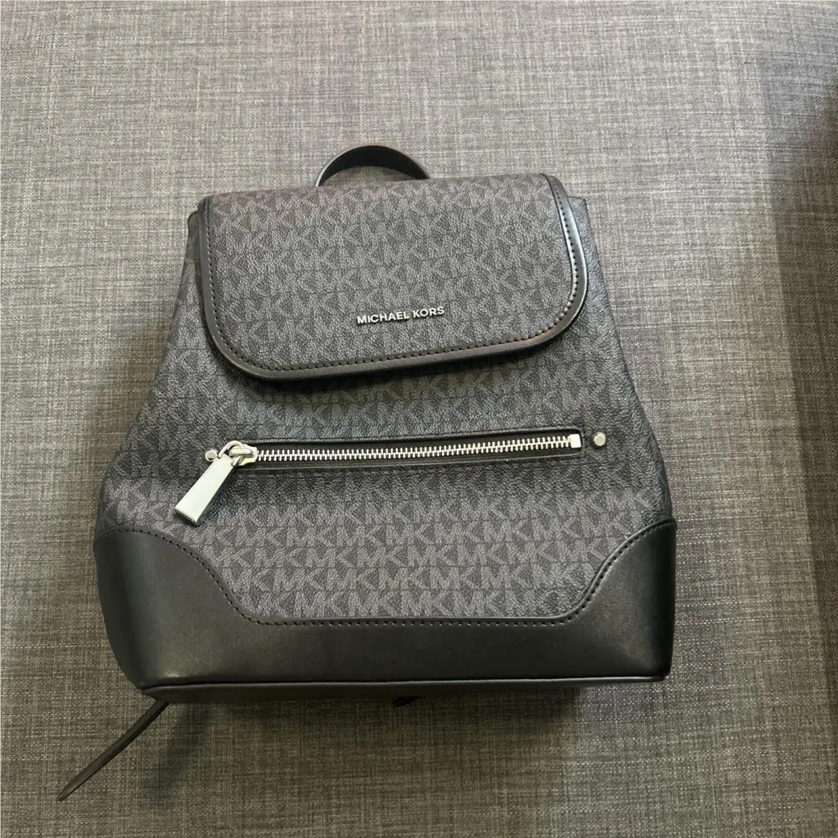 Harrison Logo Backpack - Black Medium Silver Hardware by Michael Kors
