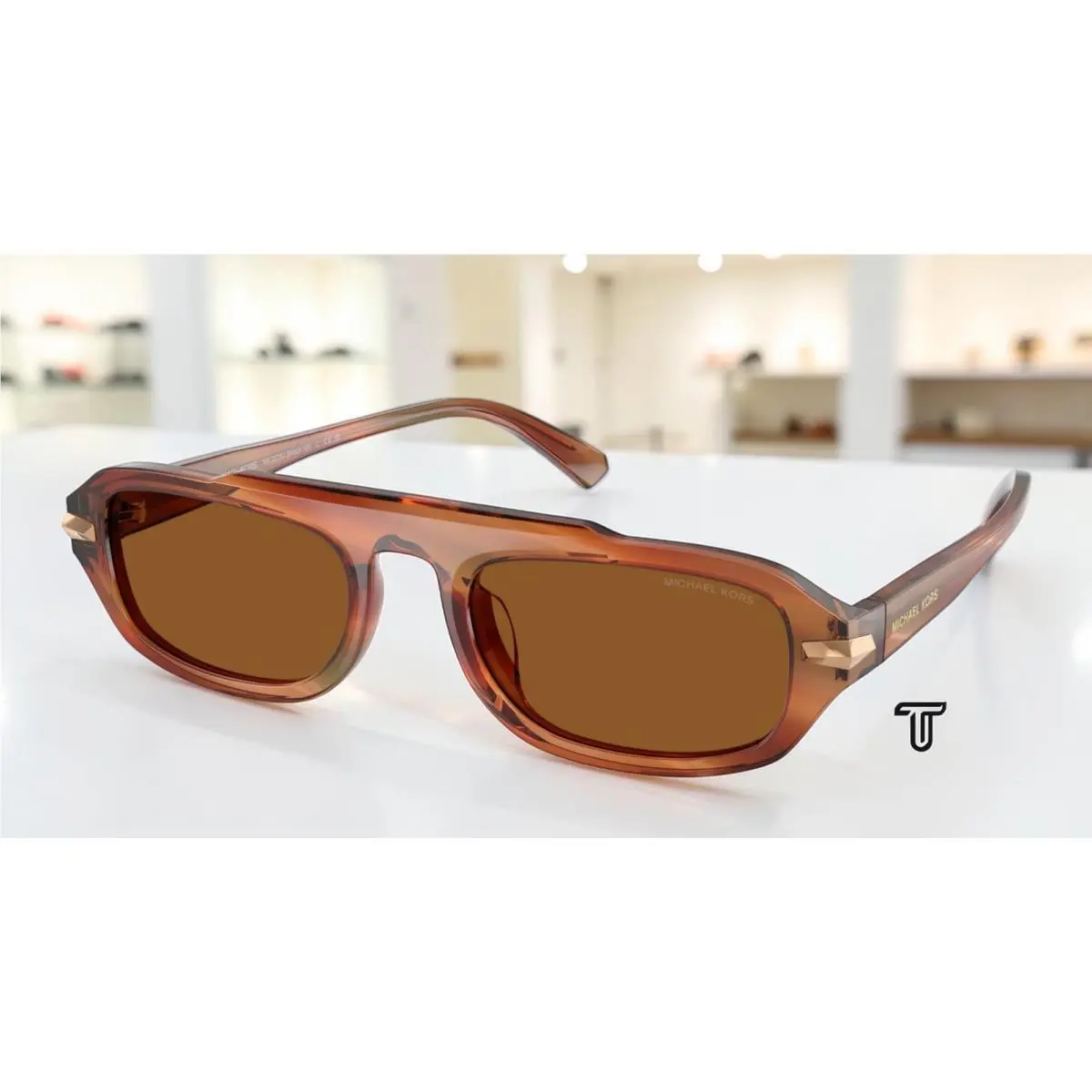 MK2279U 403973 Watch Hill Brown Horn Amber 55 mm Men`s Sunglasses by Michael Kors
