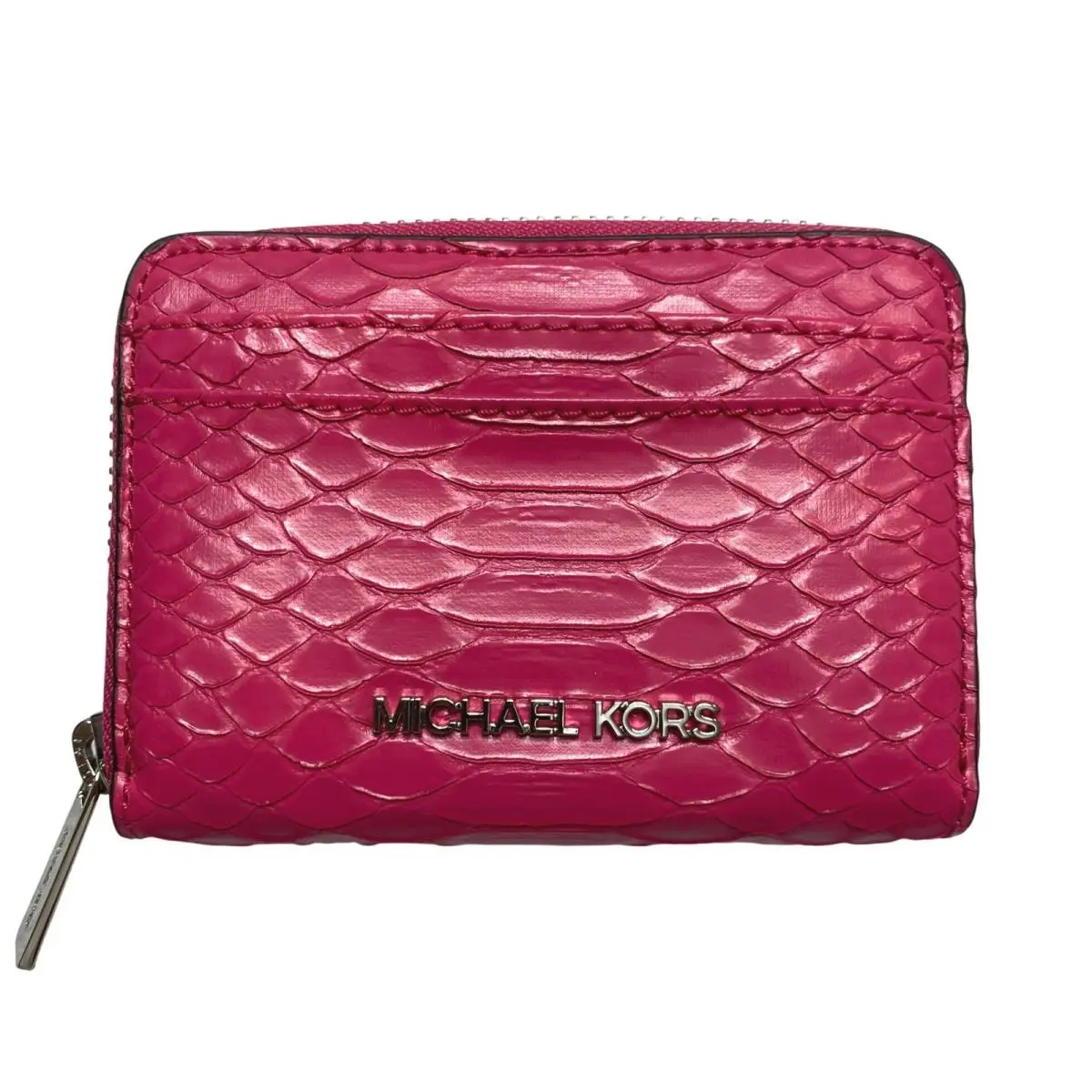 Jet Set Travel Electric Pink Snakeskin Card Case 35R4STVZ5G by Michael Kors