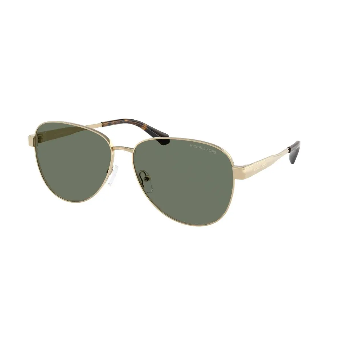 MK 1160 Light Gold Shiny / Green Solid 10143H Size 59 Sunglasses by Michael Kors