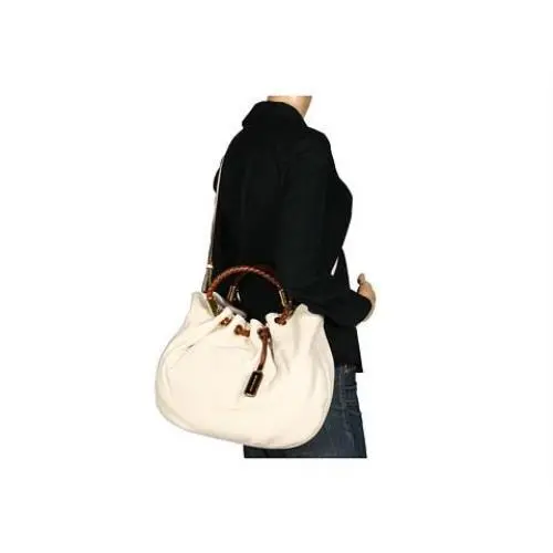 Michael Kors Skorpios Handbag Purse Pebbled Leather Braided Leather Handles-new