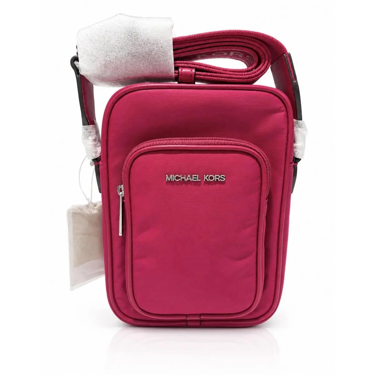 Khai Red Small Crossbody Bag w/ Adjustable Nylon Logo Strap by Michael Kors