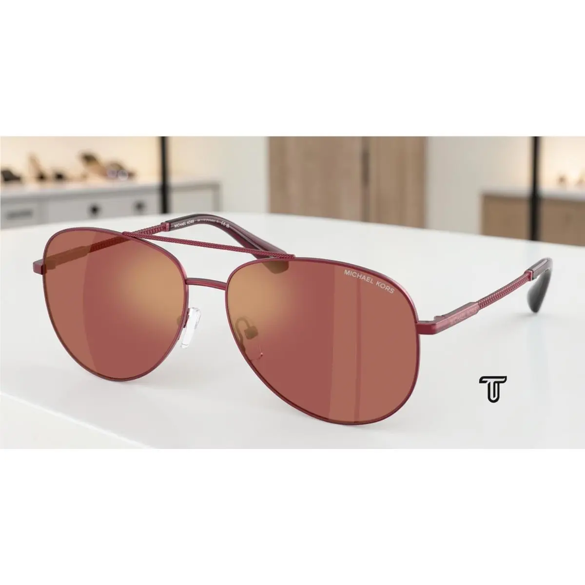 MK1172 1904E4 Perledo Burgundy Wine 58 mm Women`s Sunglasses by Michael Kors