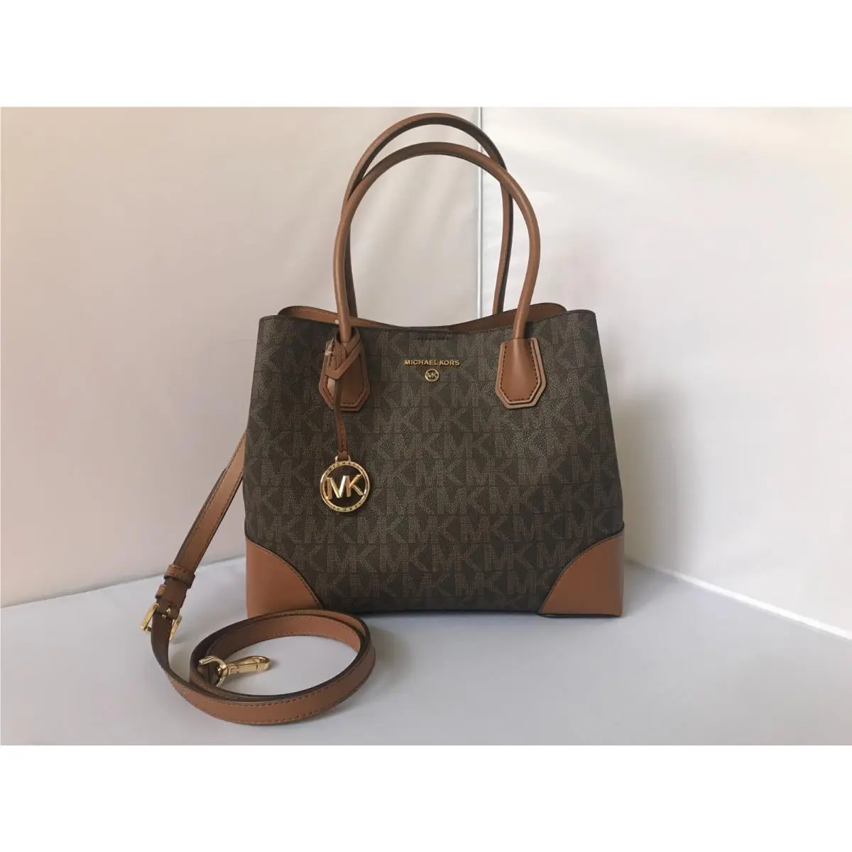 Michael Kors Mercer Gallery Medium Tote Bag Brown Logo