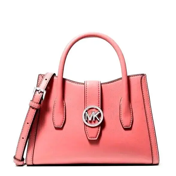 Gabby Tea Rose Leather Top Zip Satchel Crossbody Bag by Michael Kors