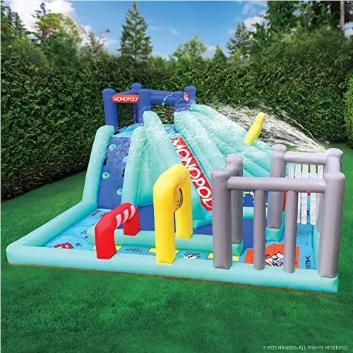 Hasbro Monopoly Splash Game Mega Bouncer Inflatable Water Park SOAK-7234 - Multi