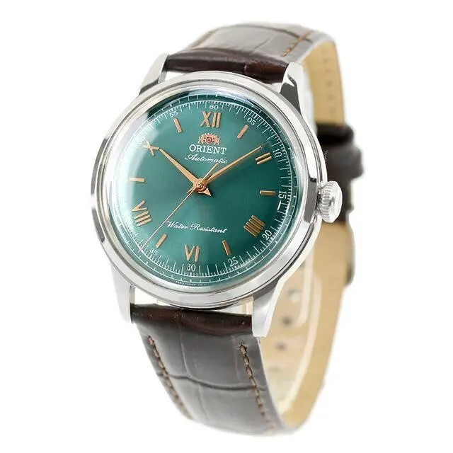 Bambino Automatic Green Dial Leather Band Men`s Watch RN-BB0001E by Orient