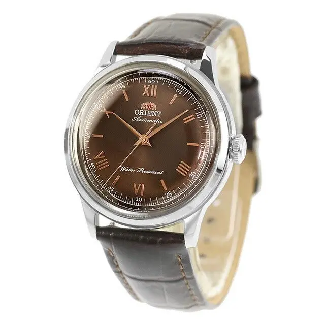 Bambino Automatic Brown Dial RN-BB0004Y Leather Band Men`s Watch by Orient
