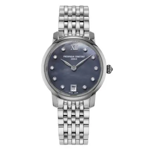 Women`s Date Quartz Silver Watch 30MM FC-220MPBD1S26B by Frederique Constant