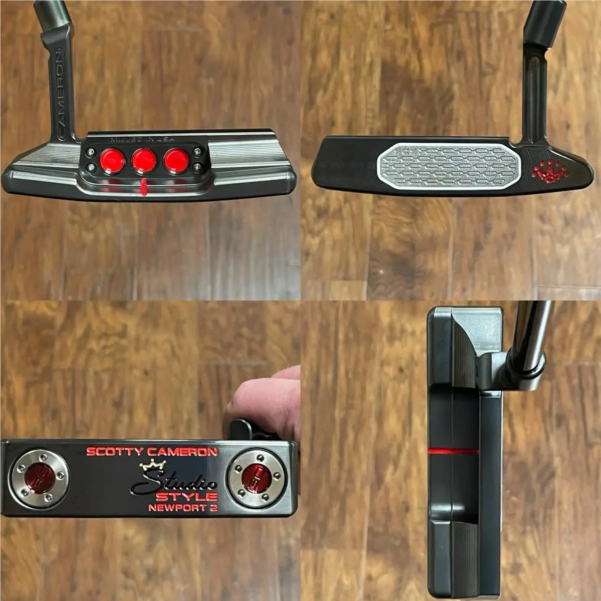 Scotty Cameron Studio Style Port 2 Putter - - Xtreme Dark Finish - Red