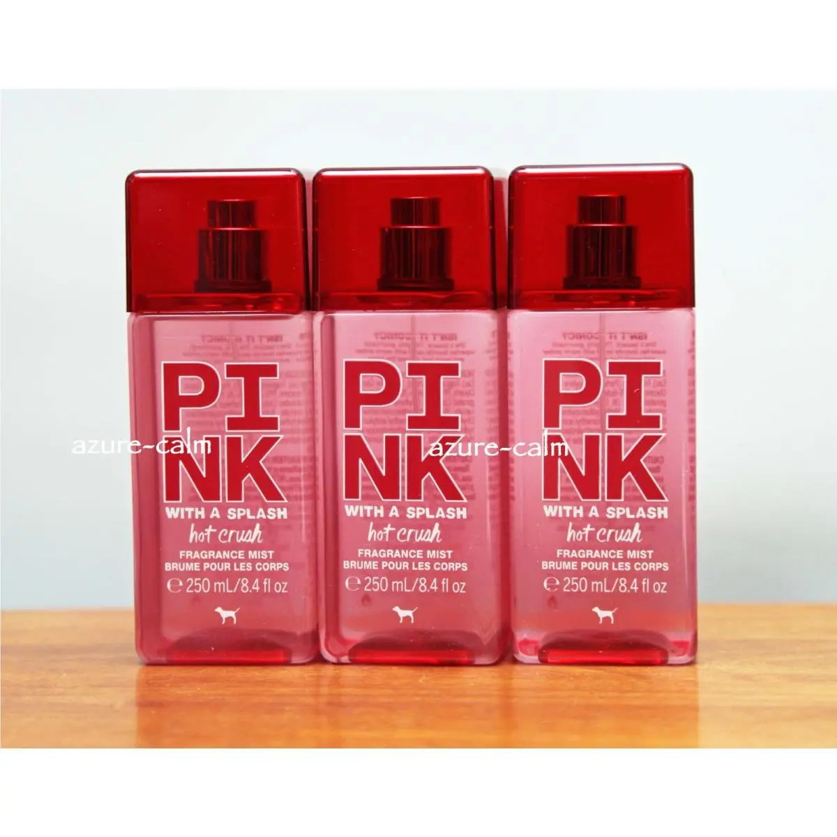 Victoria`s Secret Pink Hot Crush 8.4 Ozs Fragrance Body Mist x 3