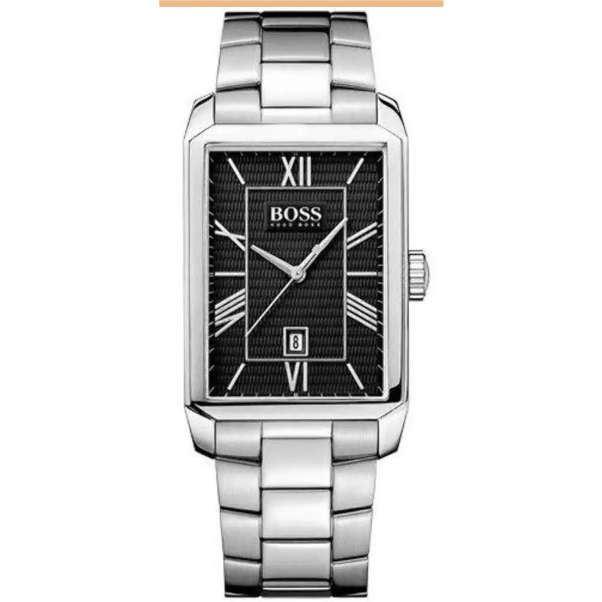 Men`s 41MM Architecture Silver-tone Date Watch 1512970 by Hugo Boss