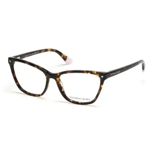 Victoria`s Secret Eyeglasses Havana VS5040 052 Brown Geometric Pink Ear Tips by Victoria's Secret