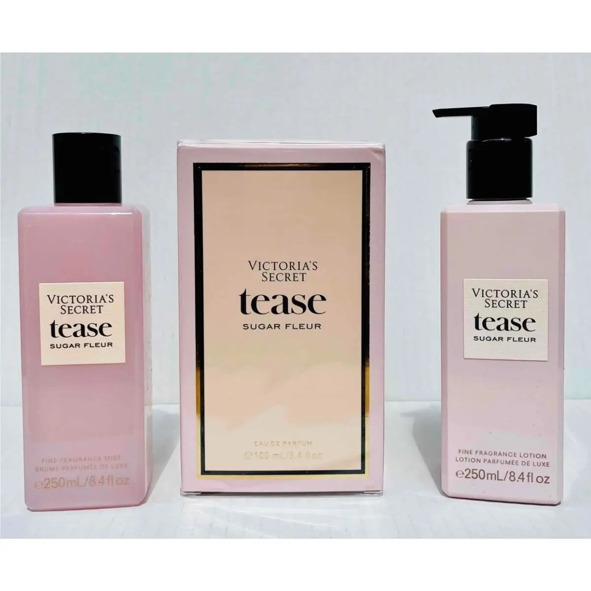 Victoria`s Secret Tease Sugar Fleur Edp 3.4 OZ Mist Lotion 8.4 OZ 3PC Bundle by Victoria's Secret