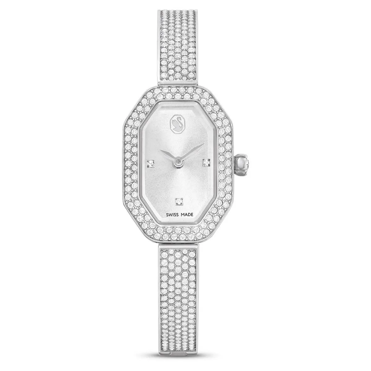Dextera Bangle Watch Swiss Made Metal Bracelet Silver by Swarovski