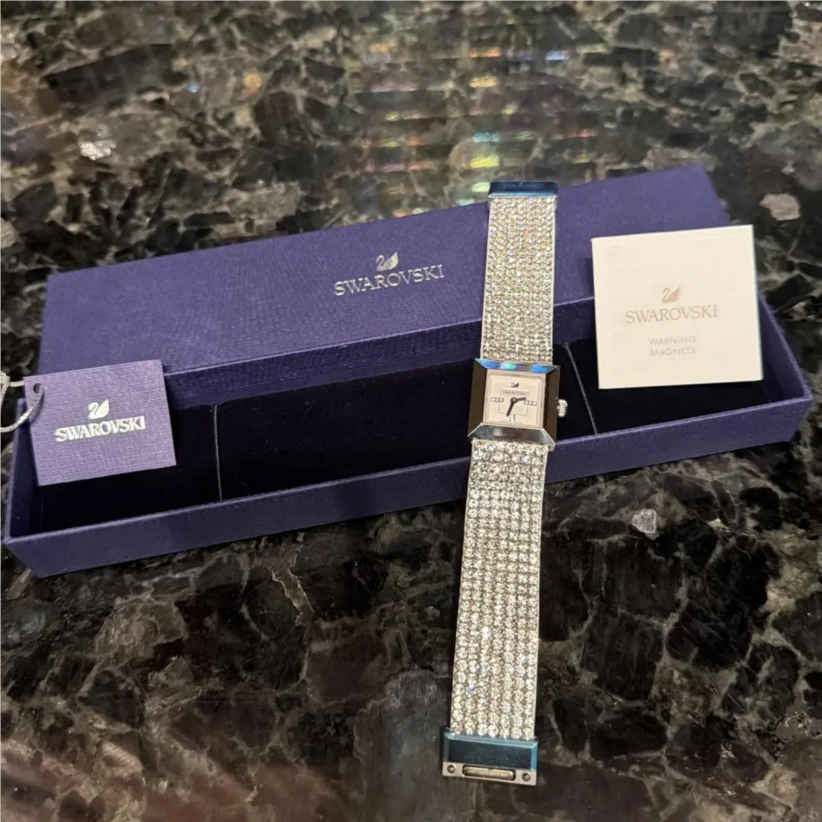 Elis Mini Silver Tone Crystals Ladies Bracelet 23 Qz Watch 1000673 by Swarovski
