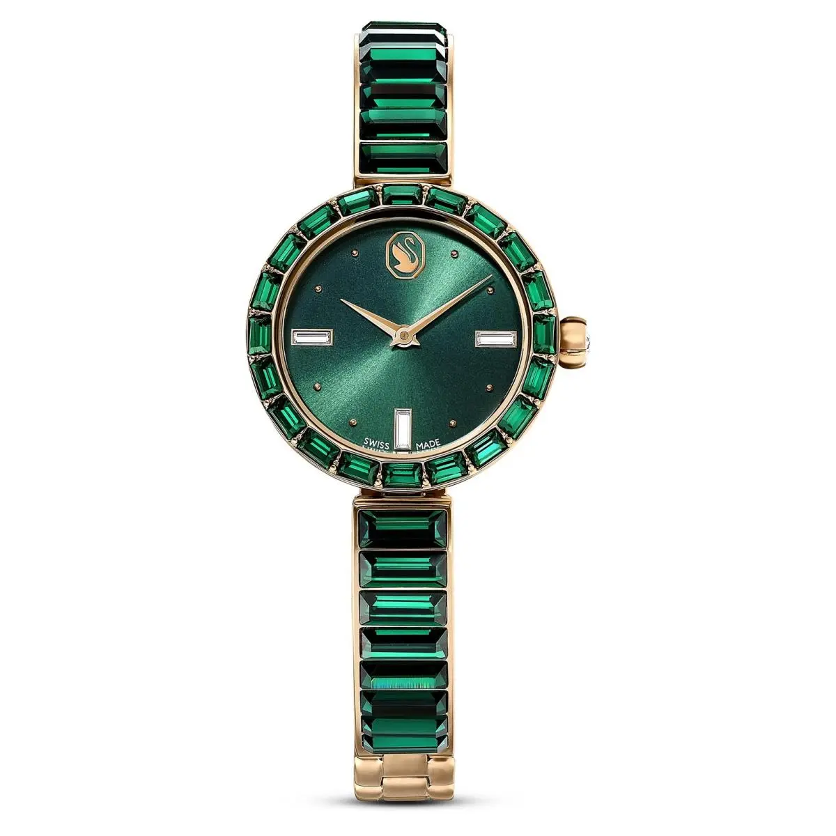 Swarovski Matrix Bangle Watch Swiss Made Crystal Bracelet Green