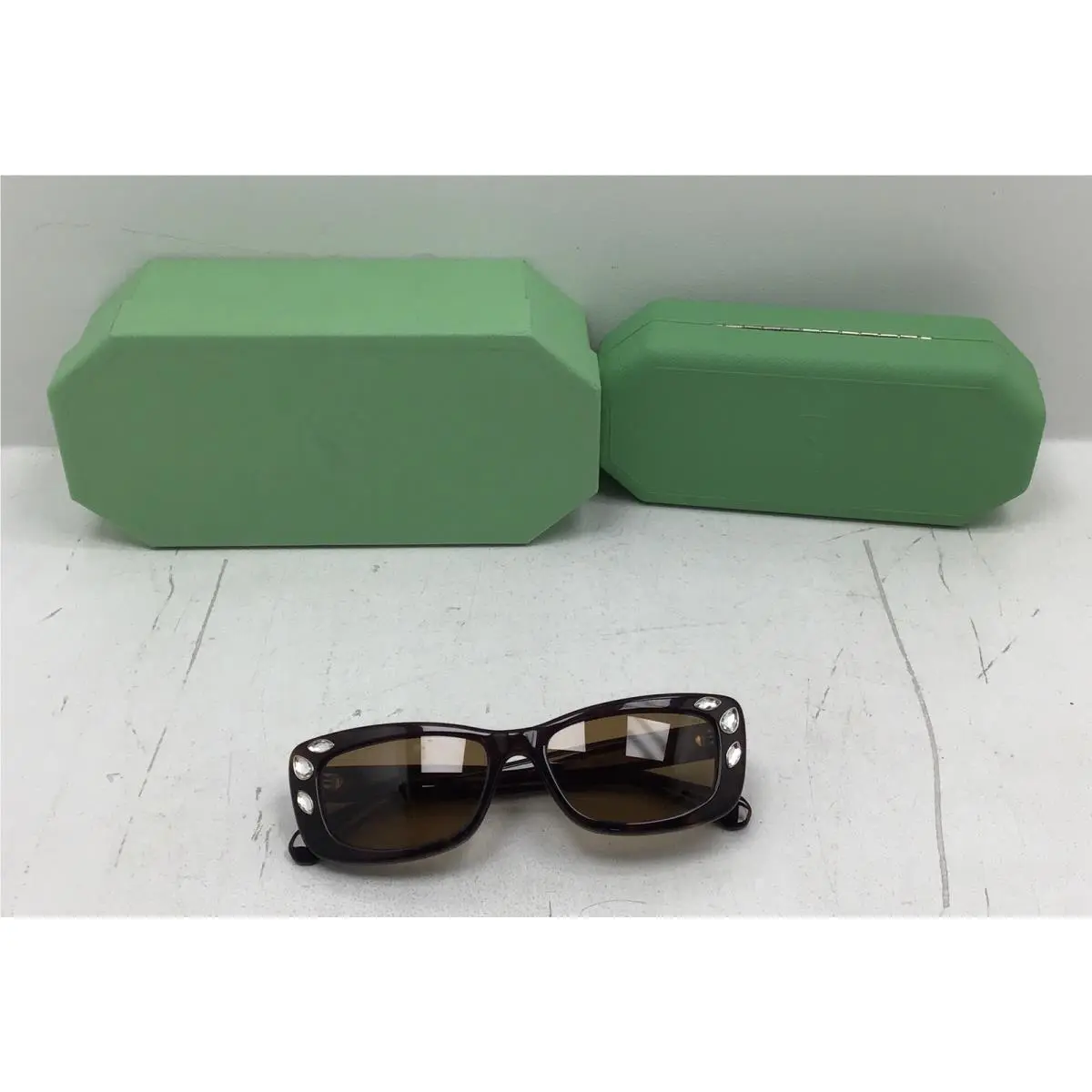 Women’s Dark Havana Tortoise Sunglasses with Jewels by Swarovski
