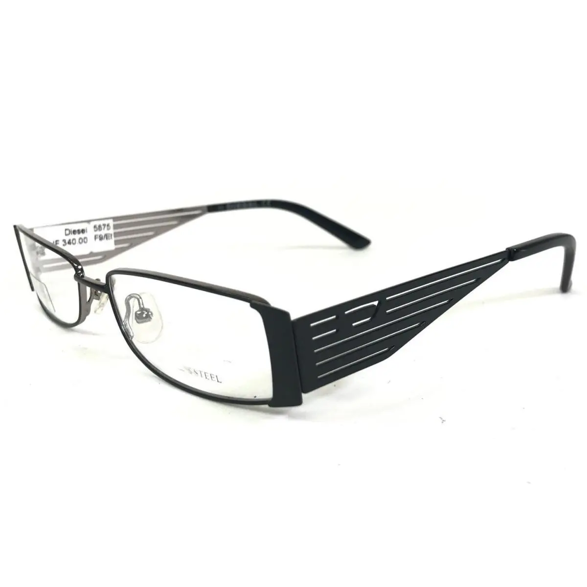 Eyeglasses Frames DV0127 D8V Black Gray Rectangular Full Rim 52-15-140 by Diesel