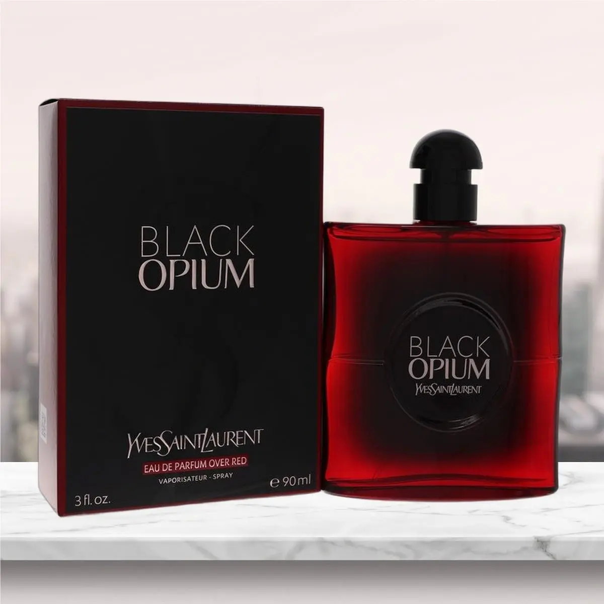 Black Opium Over Red Eau De Parfum Spray By Yves Saint Laurent - 3 oz