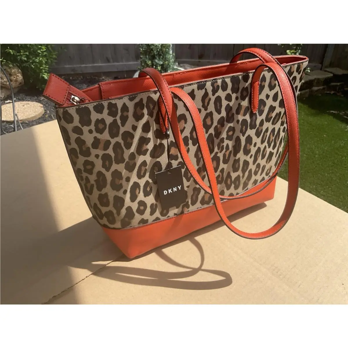 Dkny Bryant Park Large Tote Bag / Purse Leopard / Orange by DKNY