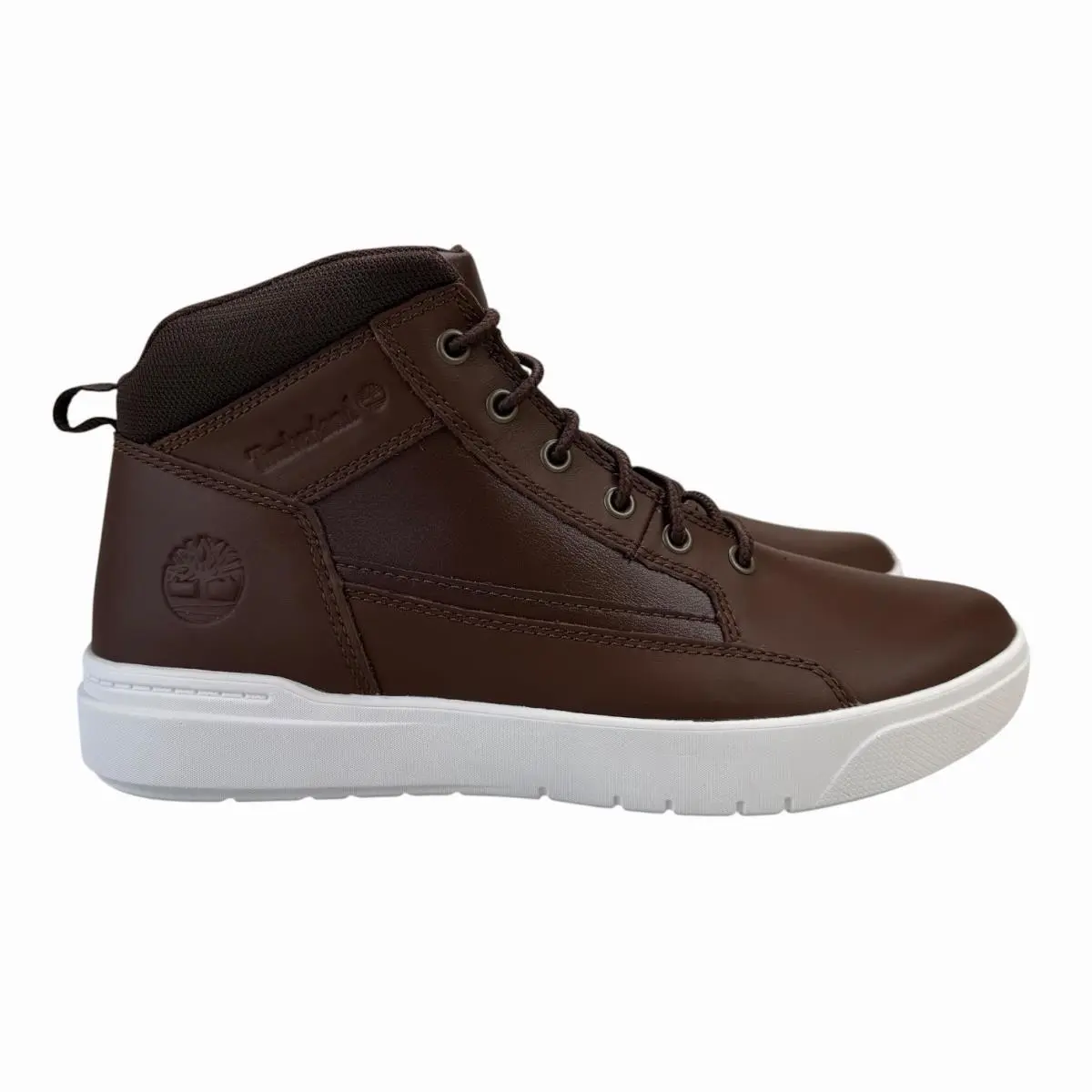 Timberland Allston Mid Lace Medium Brown Leather Sneaker Shoes Men`s Size 10 M