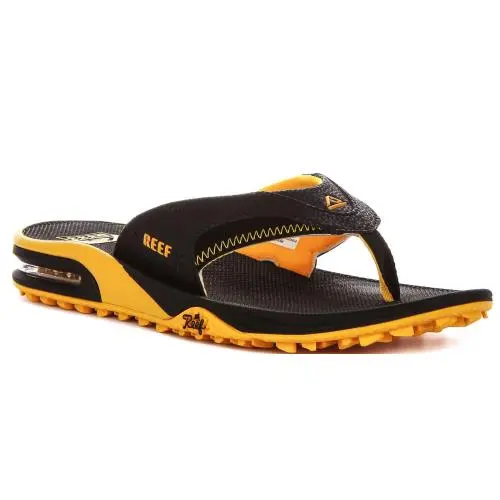 Fanning Pregame Flip Flop Mens Sandals In Black Yellow US 8 - 13 Black Yellow by Reef