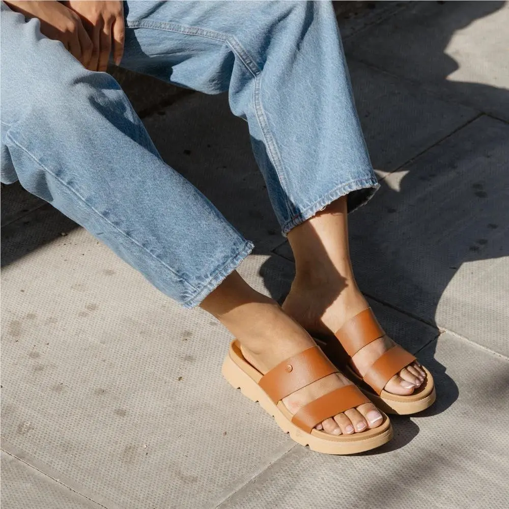 Vista Luxe Thea Women`s Sandals Leather Brown - 6 Medium by Reef