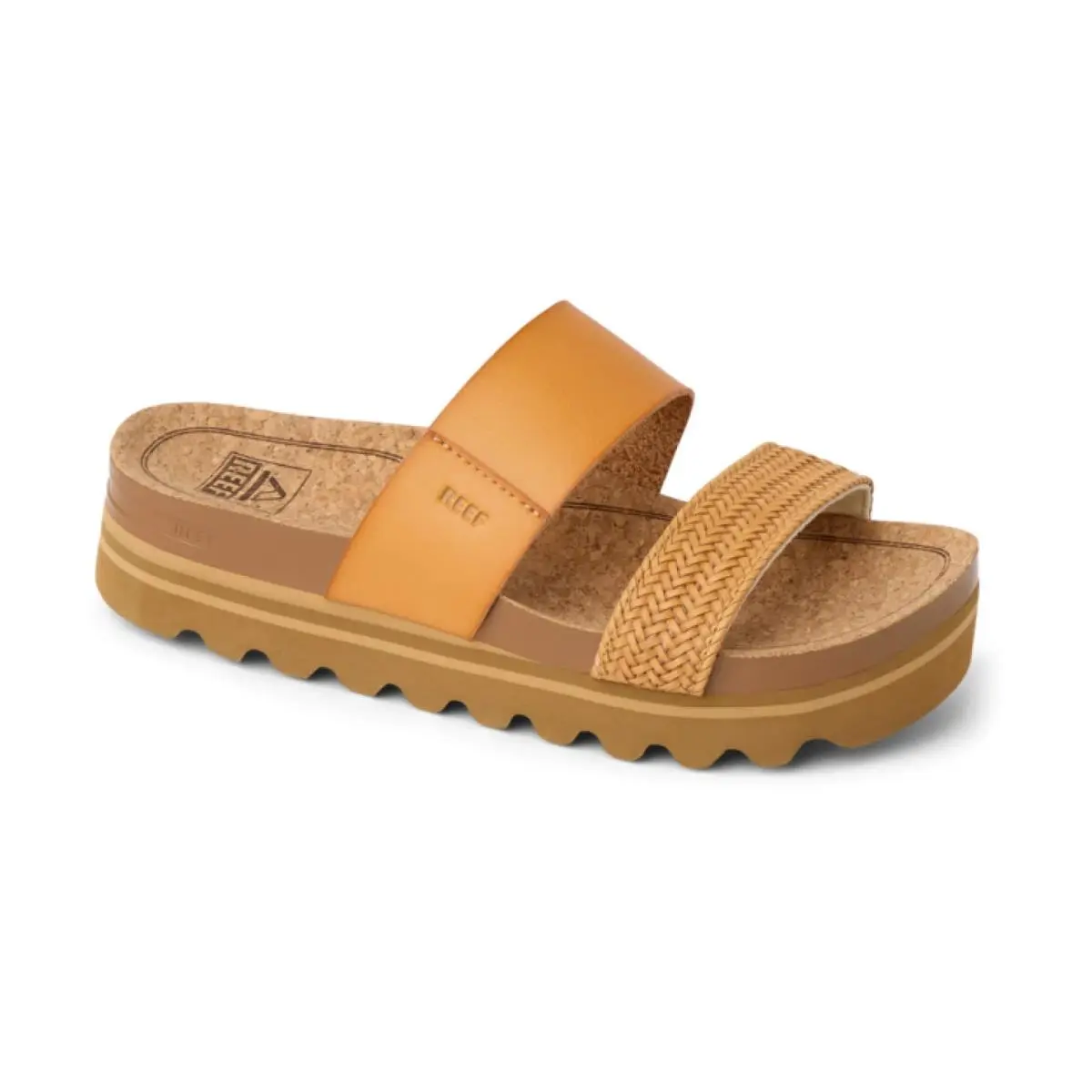 Cushion Vista Hi Women`s Comfort Platform Sandals Natural Braid - 7 Medium by Reef