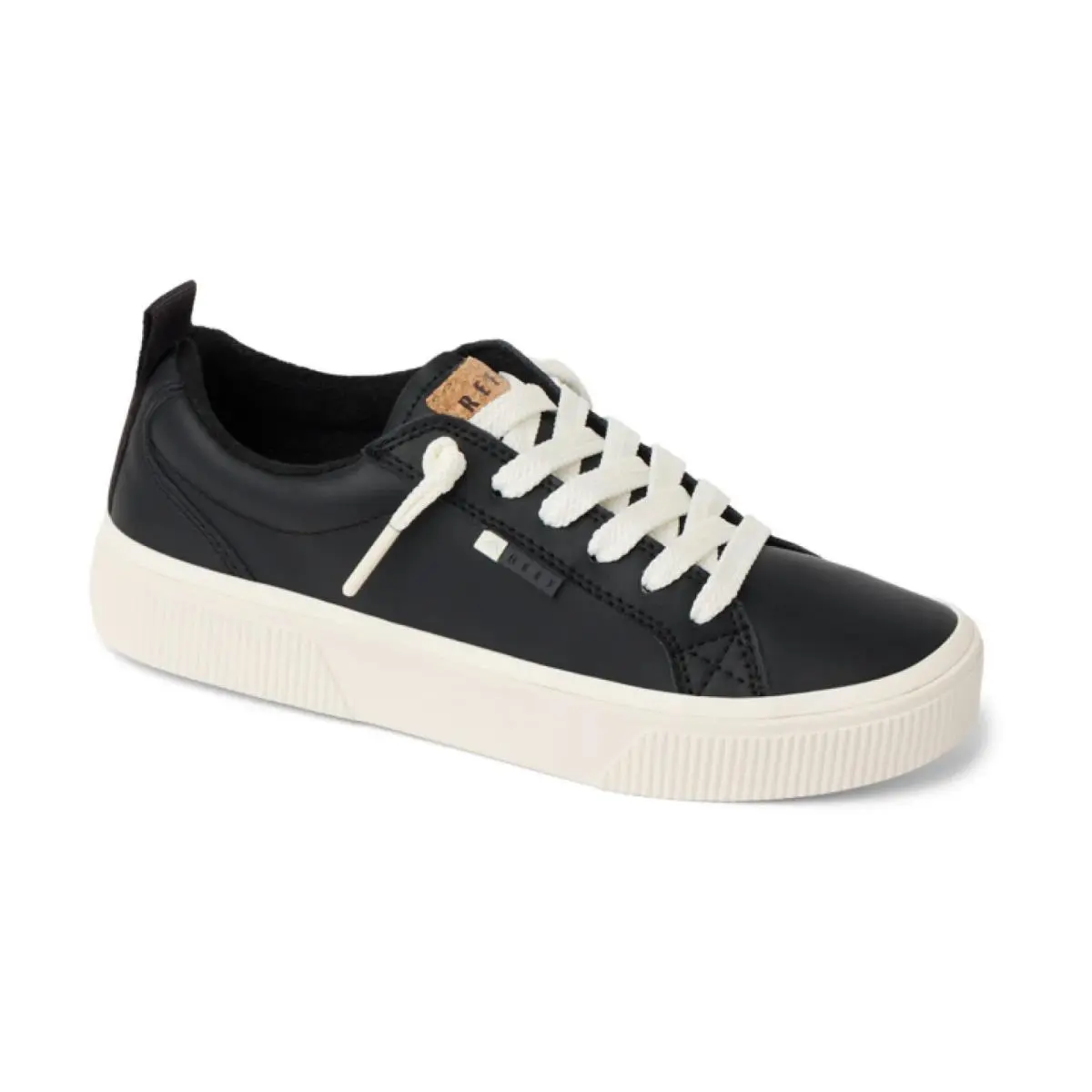 Lay Day Dawn Women`s Sneakers Black Leather - 7 Medium by Reef