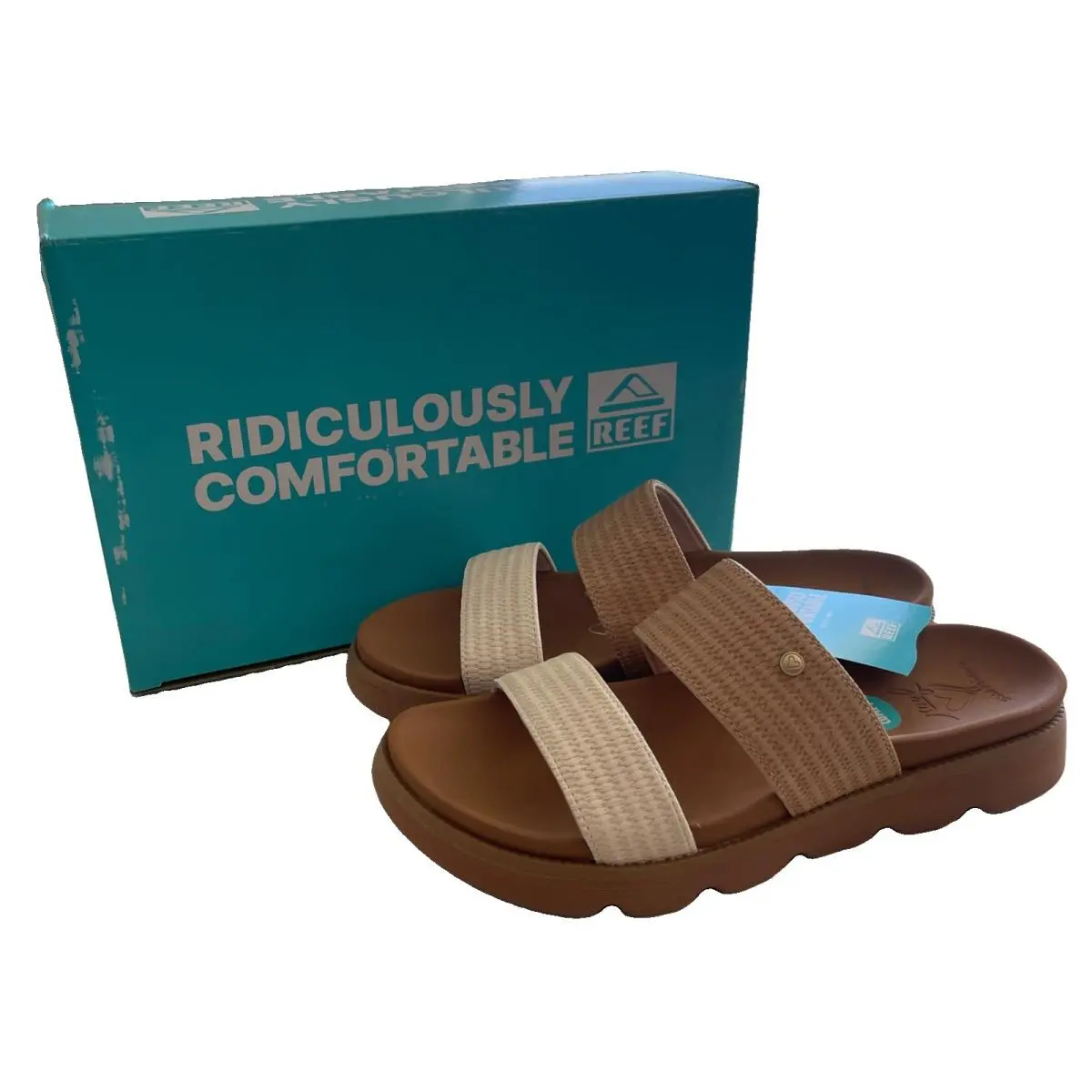 Women’s Tan Horizon Luxe 2 Bar Sandals Size 8 by Reef
