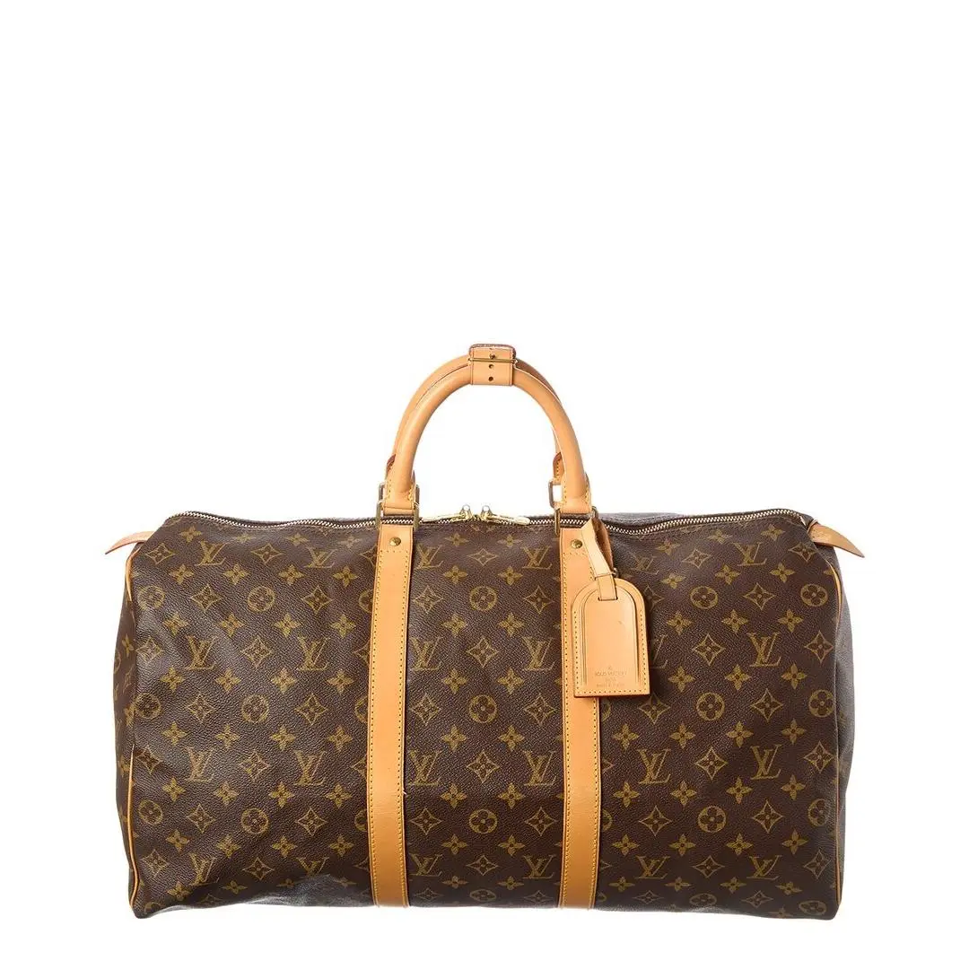Brown Monogram Coated Canvas Keepall 50 Pre-loved by Louis Vuitton