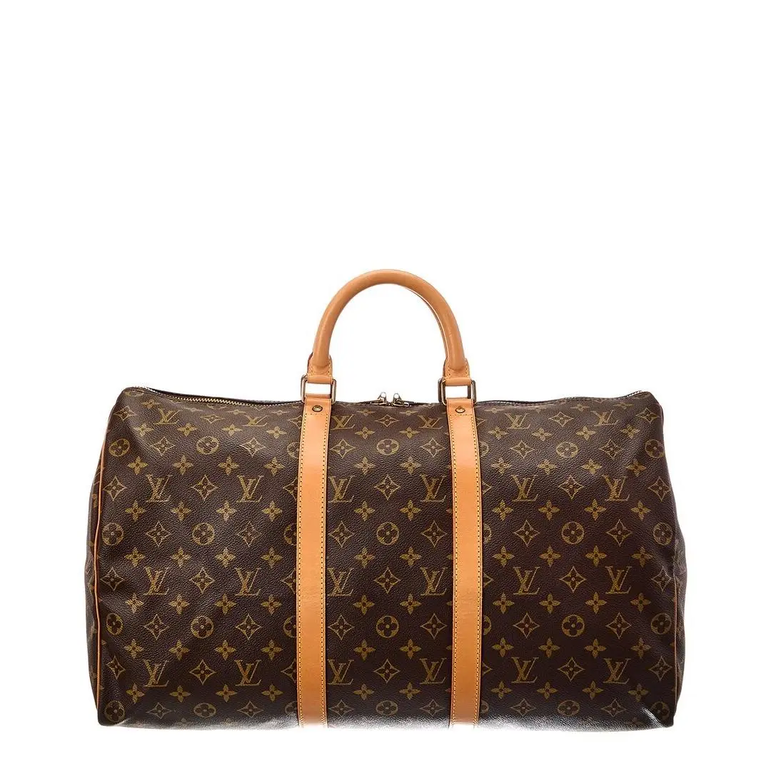 Brown Monogram Coated Canvas Keepall 50 Pre-loved by Louis Vuitton