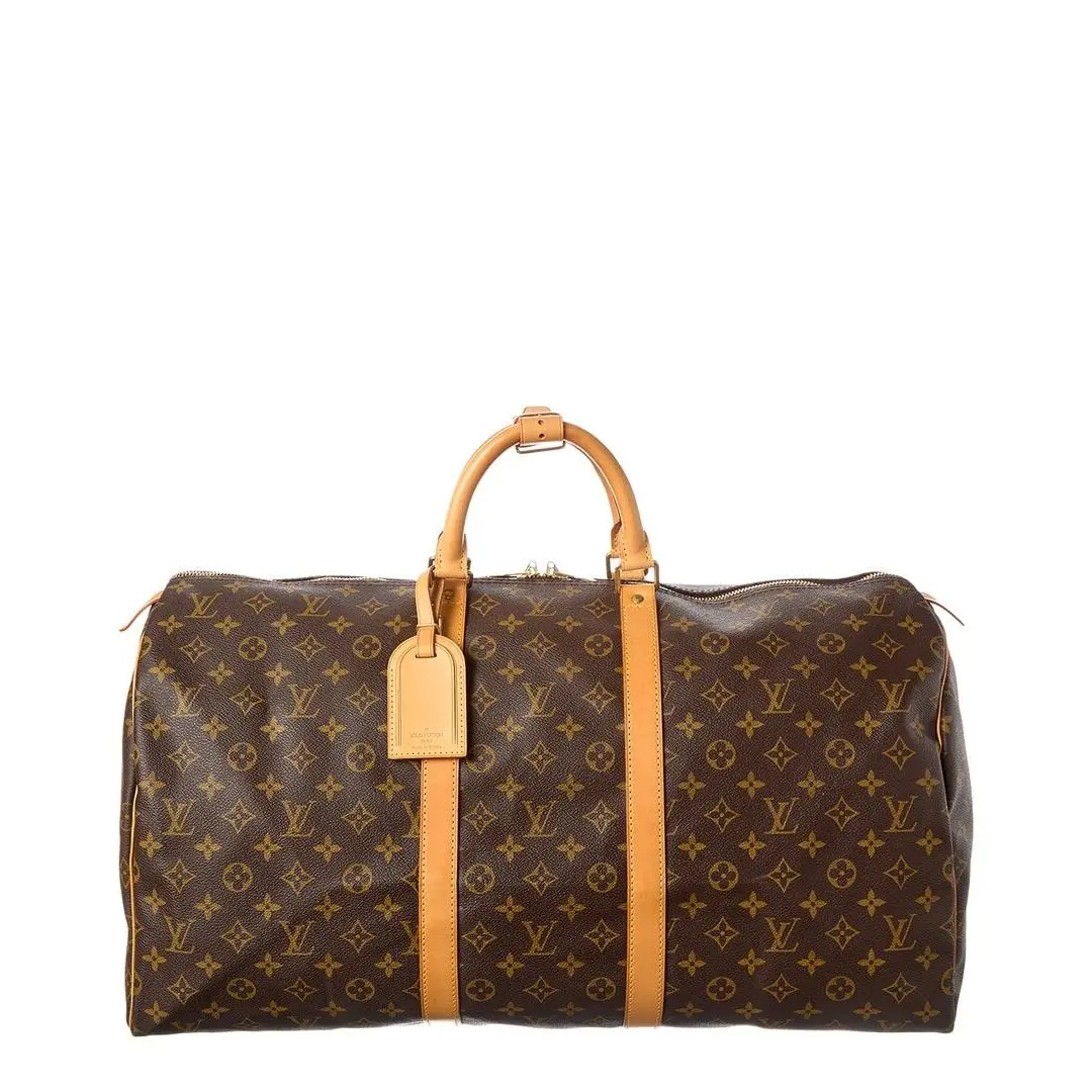 Brown Monogram Coated Canvas Keepall 55 Pre-loved by Louis Vuitton