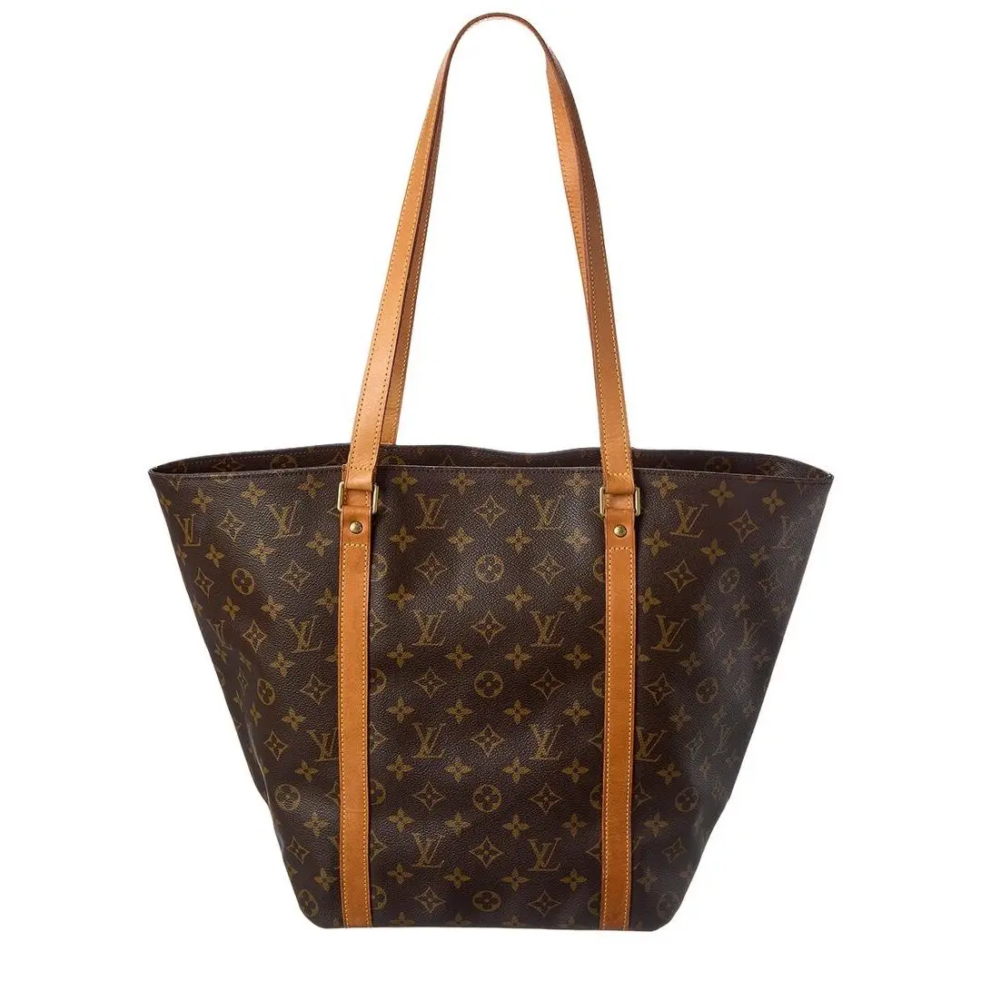 Brown Monogram Coated Canvas Sac Shopping Pre-loved by Louis Vuitton