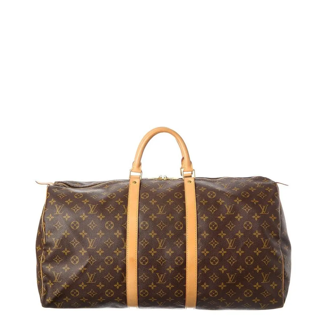 Brown Monogram Coated Canvas Keepall 55 Pre-loved by Louis Vuitton