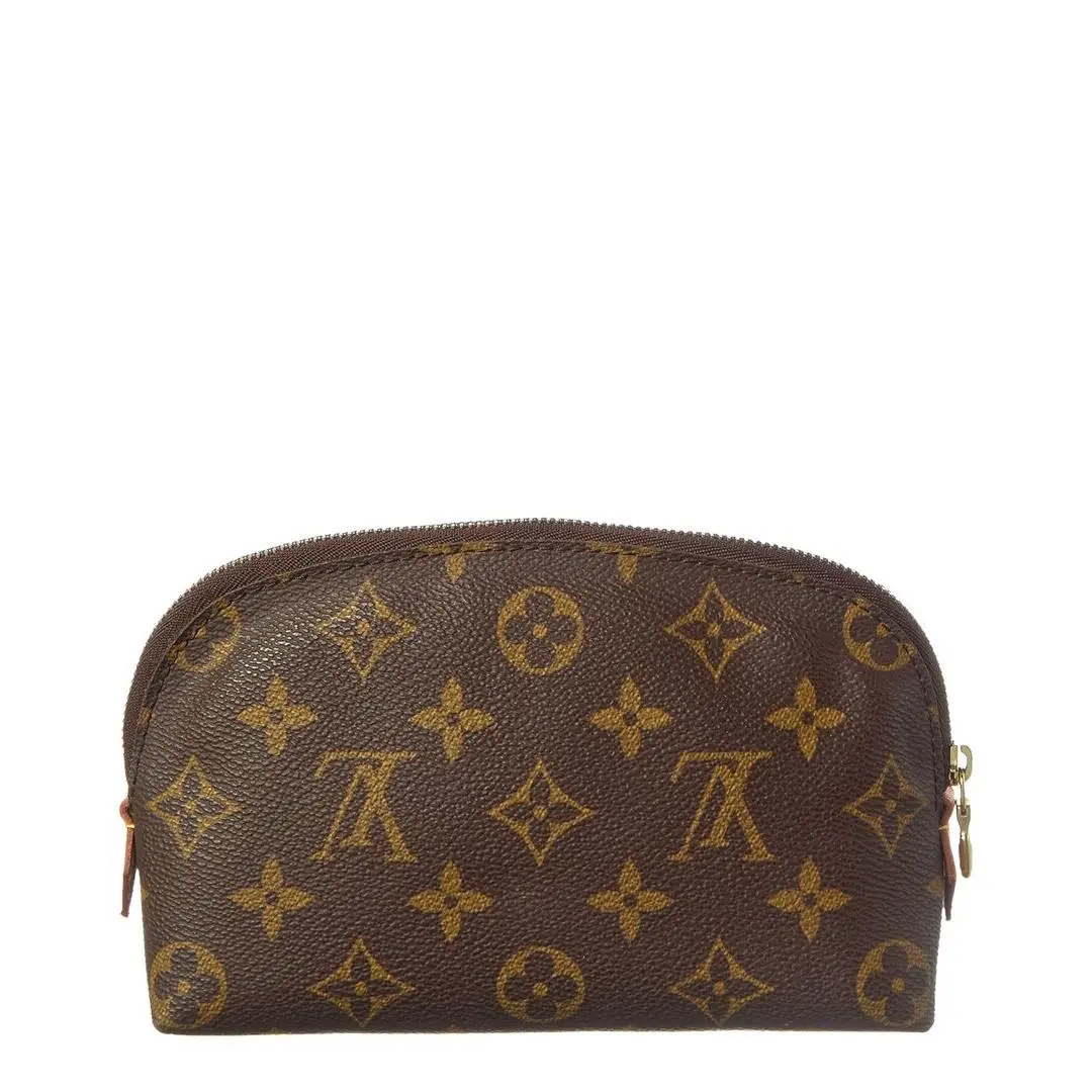 Brown Monogram Coated Canvas Cosmetic Pouch Pre-loved by Louis Vuitton