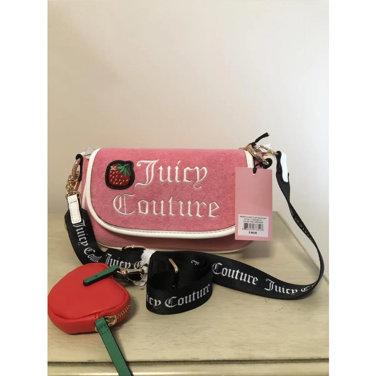 Sweet N Juicy Shoulder Bag Pink Lemonade Strawberry Crossbody by Juicy Couture