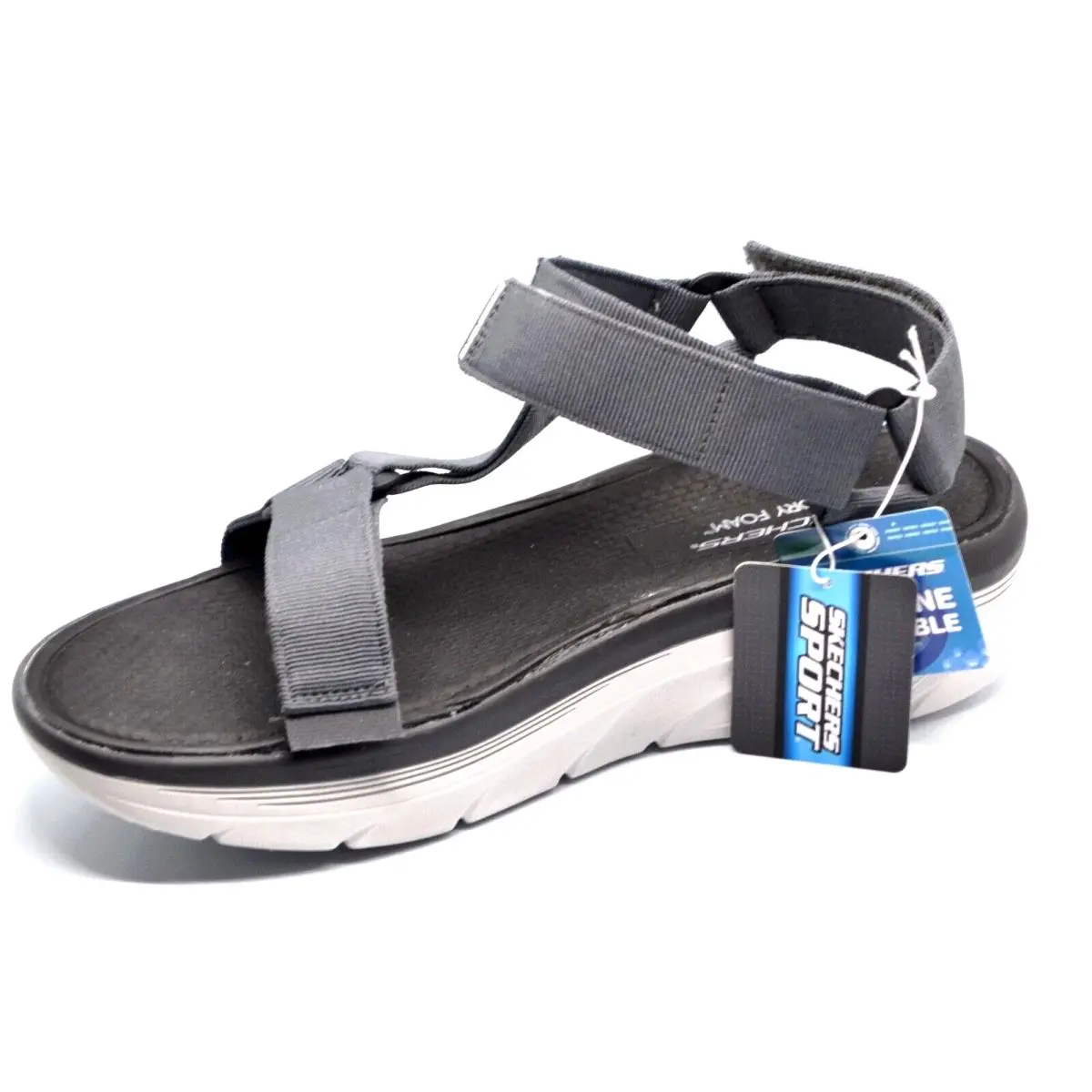 Men`s D`lux Walker Charcoal Flip Flops Sandal Shoes Size 12 by Skechers