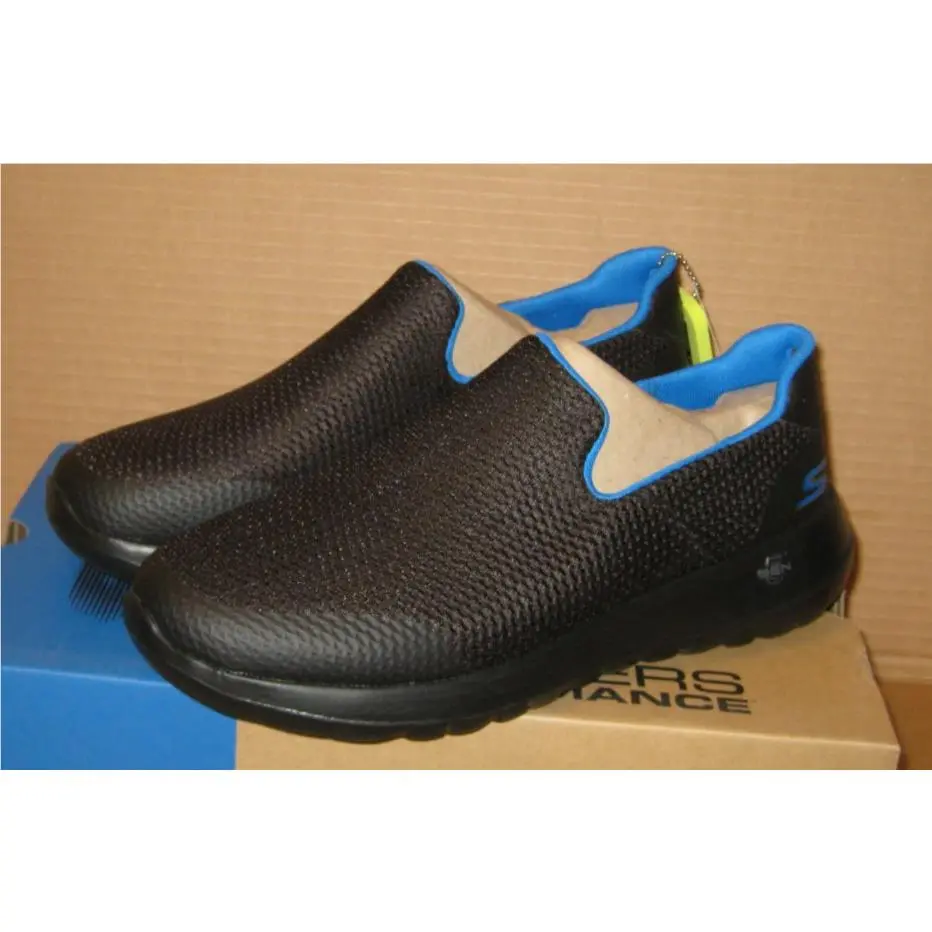 Men`s Performance Go Walk Max Slip Ons - 54637 Size 9.5 Black/blue by Skechers