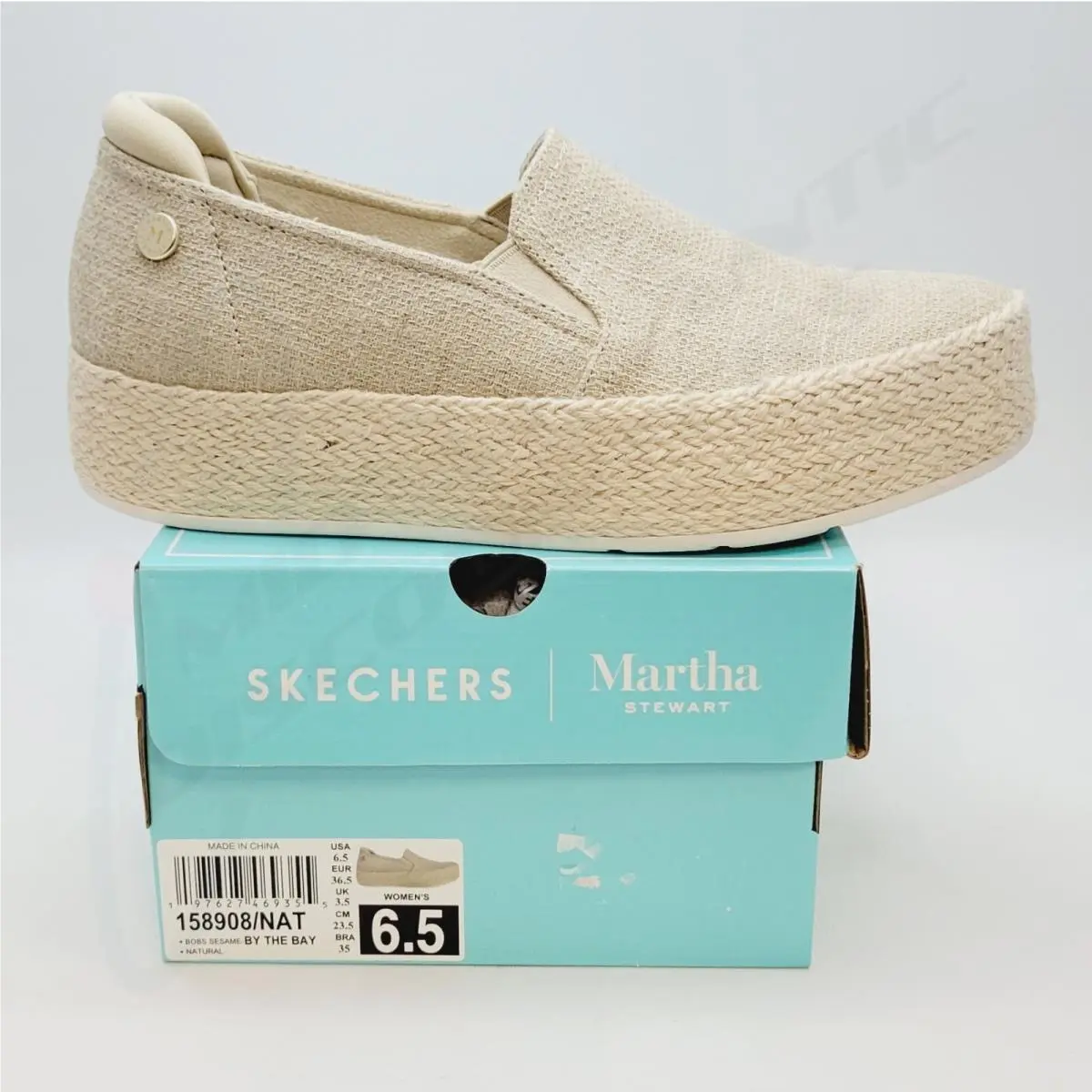 Martha Stewart Bobs Sesame By The Bay Natural Tan Slip Ons 158908 6.5 by Skechers