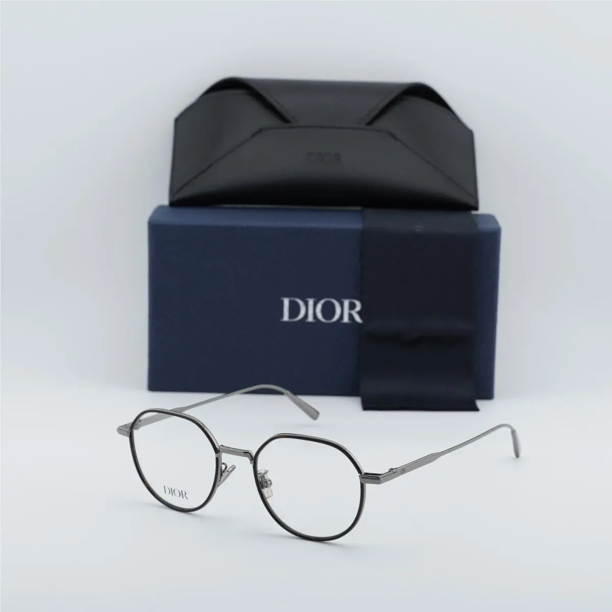 Dior Diorblacksuito R3U 7600 Shiny Dark Ruthenium 49mm Eyeglasses