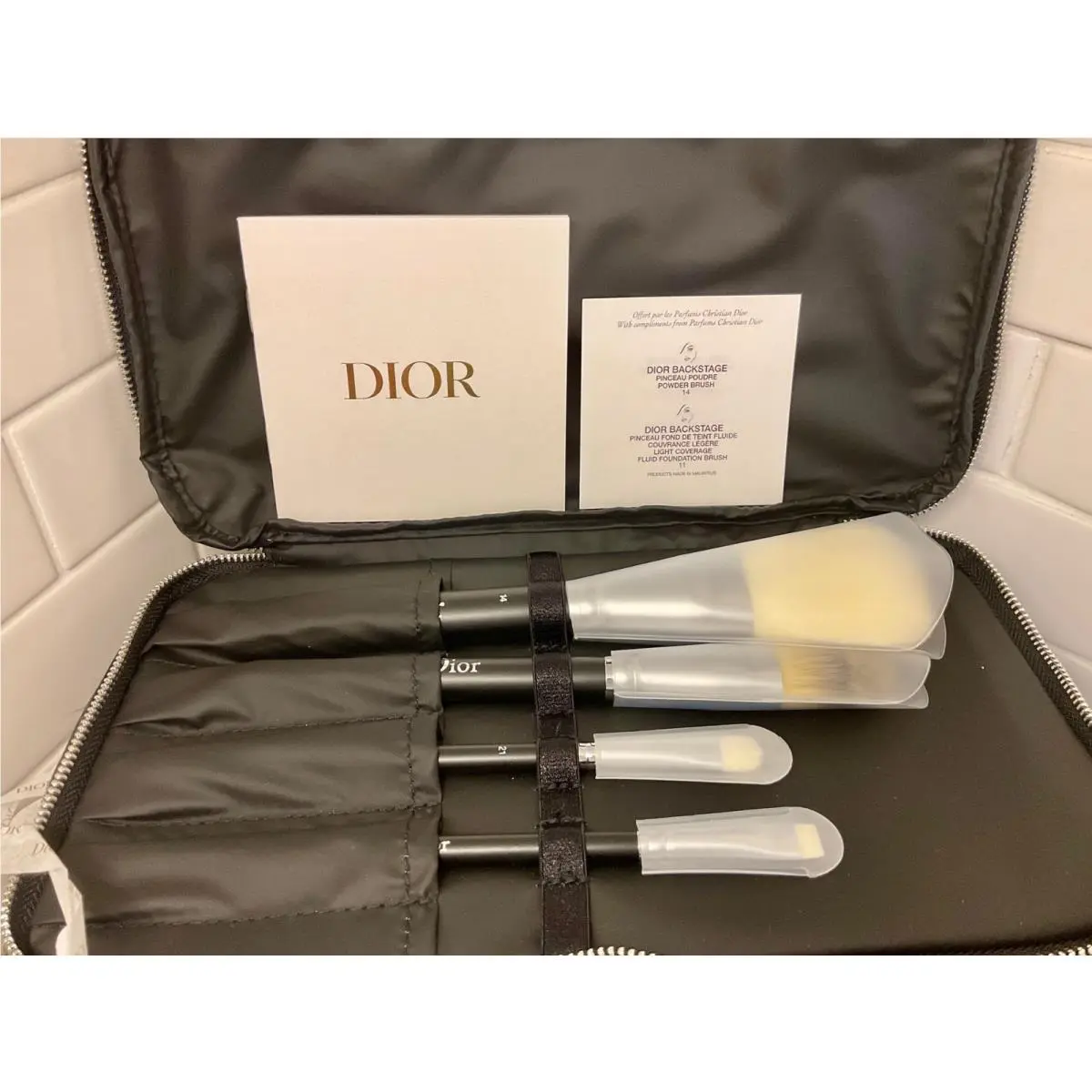 Dior Makeup Brush Set and Travel Bag In Gift Box
