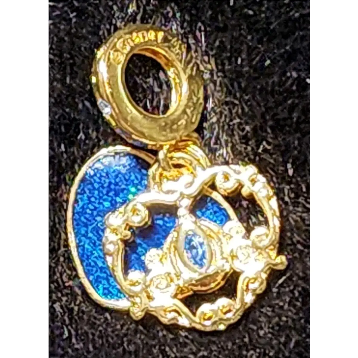 Disney Cinderella`s Carriage Heart Double Dangle Charm 763072C01 S925 by Pandora