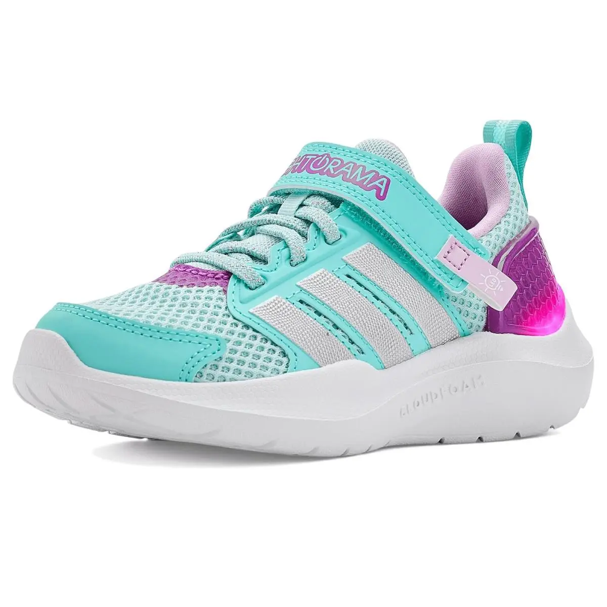 Unisex Sneakers Athletic Shoes  Kids Lightorama Runner Little Kid Halo Mint/Silver Metallic/Flash Aqua by Adidas