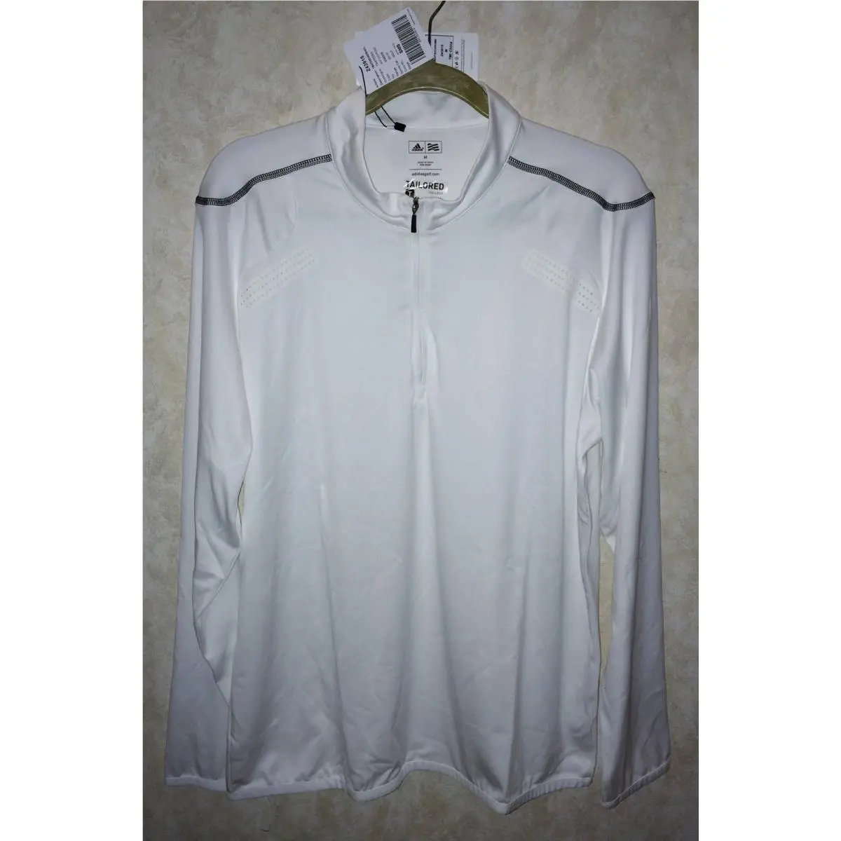 Adidas Golf Adizero Half Zip White L/s Tailored Pullover Shirt Sample Mens M